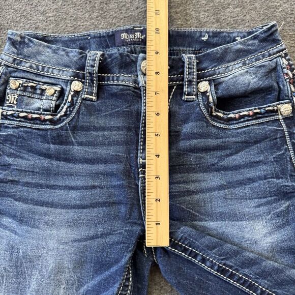 Miss Me Shorts Curvy Bermuda Women’s Size 25 Embellished Embroidered Rhinestone - Picture 11 of 11